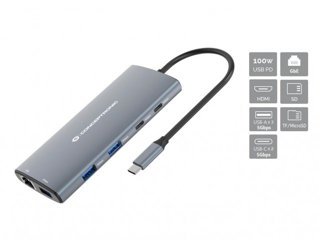 Conceptronic DONN06G Donn 9-In-1 Multifunctional  Usb Hub Adapter