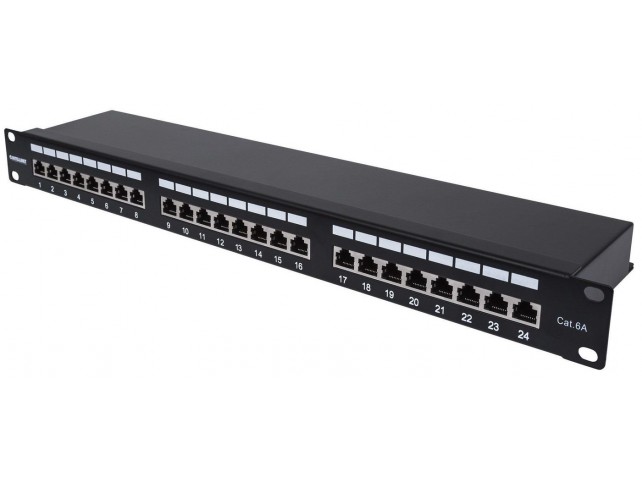 Intellinet 720861 Patch Panel Cat6A Ftp  24-Port 1U Shielded 90