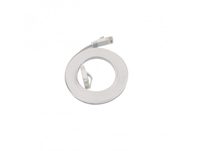 MicroConnect V-UTP6A07W-FLAT-LSZH U/UTP CAT6A 7M White Flat  LSZH (TPE Jacket)