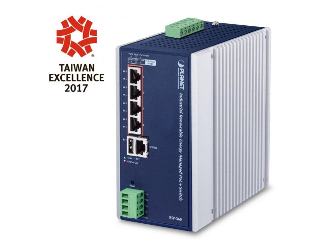 Planet BSP-360 IP30 Industrial Renewable  Energy 4-Port 10/100/1000T