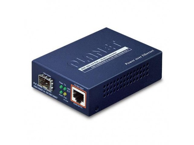 Planet GTP-805A-UK IEEE802.3af/at PoE 10/100/1000  to 100/1000X SFP Converter