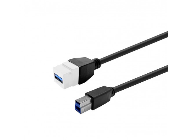 Vivolink PROKEYUSB3AFBM1W Keystone White USB3 0  A-Female to USB3 0 B-Male