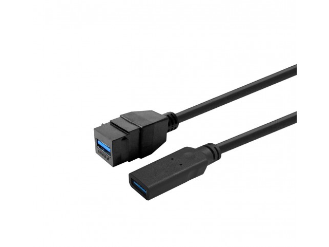 Vivolink PROKEYUSB3AFF0,2B Keystone Black USB3 0  A-Female to USB3 0 A-Male