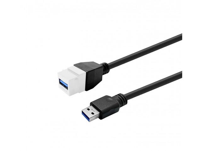 Vivolink PROKEYUSB3AFM1W Keystone White USB3 0  A-Female to USB3 0 A-Male
