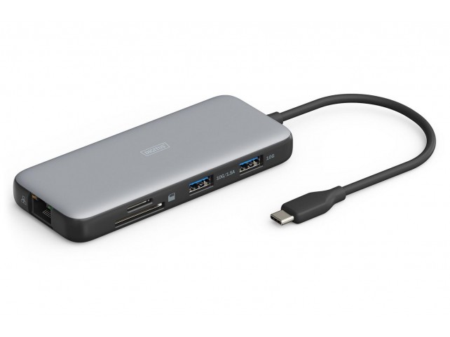 Digitus DA-70915 USB-C Docking Station 8-Port  2xHDMI 3xUSB3.0 1xRJ45 1xSD 1x