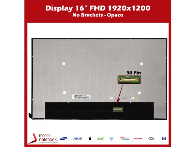 Display LCD 16" (1920x1080) FHD (NO BRACKET) 30 Pin DX