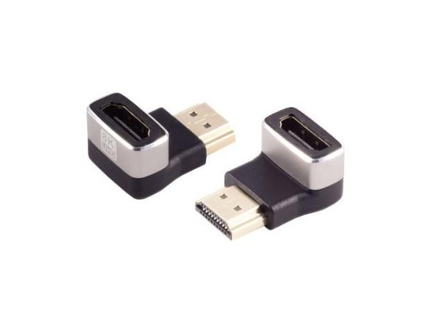 MicroConnect HDM19F19MA2-8K HDMI 8k 90 angeled down F-M  8K 60Hz / 4K 120Hz