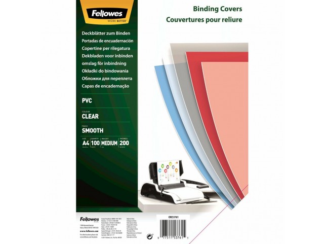 Fellowes 5376102 Binding Cover A4 Pvc  Transparent 100 Pc(S)