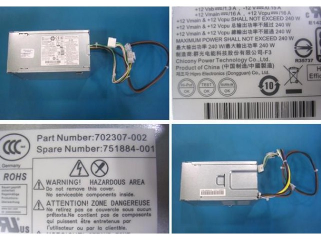Hewlett Packard Enterprise 751884-001-RFB 751884-001-RFB 751884-001-RFB Power supply 240w  x x Refur