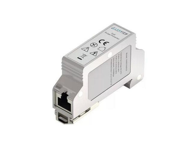 Lanview LVRDIN-POE-SP LVRDIN-POE-SP LVRDIN-POE-SP Single-port PoE surge  protector supports