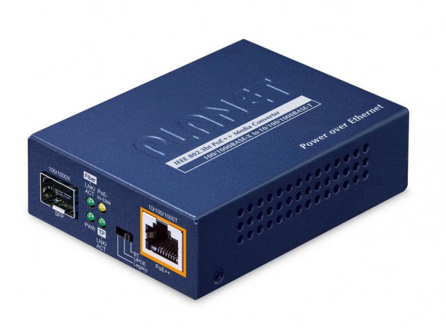Planet GUP-805A-95W 1-Port 100/1000X SFP to  1-Port 10/100/1000T 802.3bt