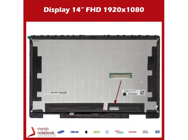 Display Completo di Touchscreen per HP Pavilion x360 14-EK 14T-EK (Full HD)