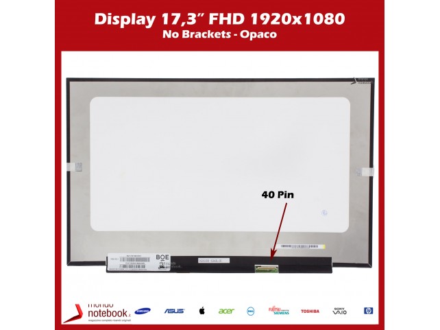 Display LED 17,3" (1920x1080) FHD (NO BRACKETS) 40 Pin DX N173HCE-G33 144Hz