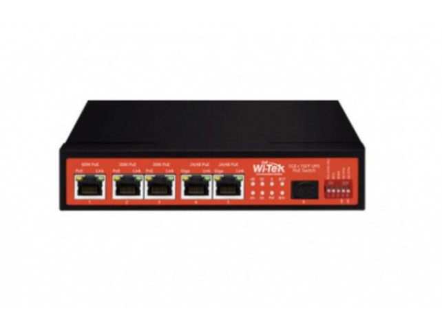 Wi-Tek WI-PS306GF-UPS V3 5GE+1SFP UNMANAGED UPS  NO-BREAK POE SWITCH(120W)