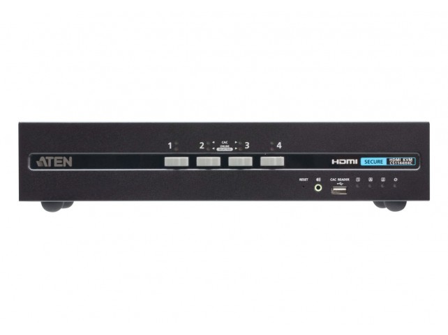 Aten CS1144H4C-AT-G 4-Port USB - 4K HDMI Secure  KVM Switch with Card Reader