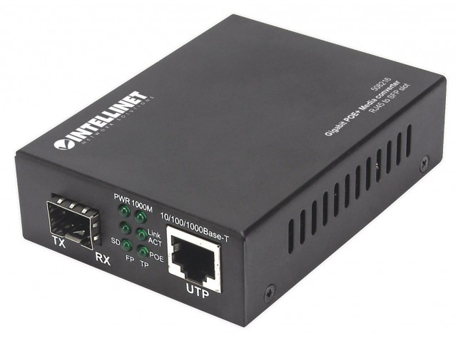 Intellinet 508216 Gigabit Poe+ Media Converter  1 X 1000Base-T Rj45 Port To 1
