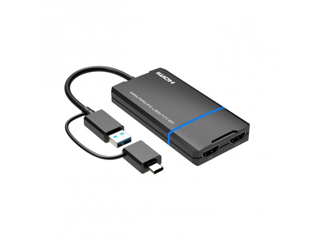 MicroConnect MC-USB3.1CHDMIX2-2IN1 USB-C or USB A 2in1 to HDMI  2x splitter with one click