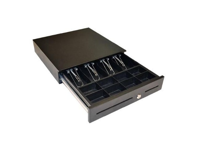 APG Cash Drawer ECD410 Slide Out, Black  410 x 420 x 103, Hardwired 24v