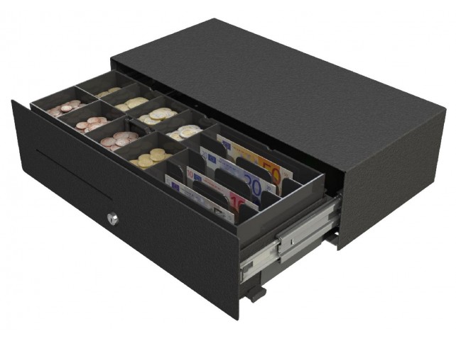 APG Cash Drawer Micro Slide-Out Cash Drawer  Black, 453x224x130
