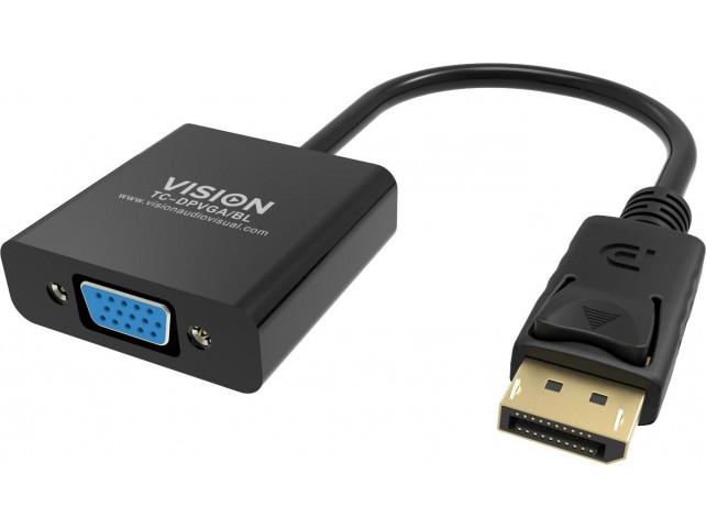 Vision TC-DPVGA/BL Video Cable Adapter  Displayport Vga (D-Sub) Black