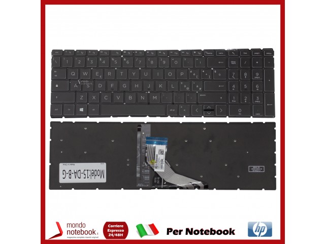 Tastiera Notebook HP 15-BS 15-CC 15-BW 15-CB 17-BS 250 G6, 255 G6 Retroilluminata Serigrafia Bianca 