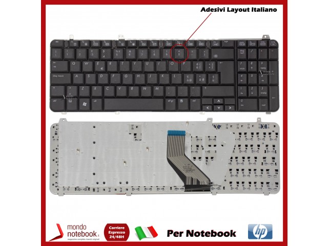 Tastiera Notebook HP DV6-1000 DV6-1100 DV6-1200 DV6-2000 (NERA) Con Adesivi Layout ITALIANO