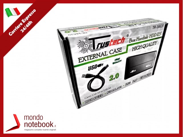 TrusTech Case Hard Disk 2.5 Pollici, USB 2.0 a SATA Custodia Disco Rigido Esterno per 7mm e 9,5 mm, 