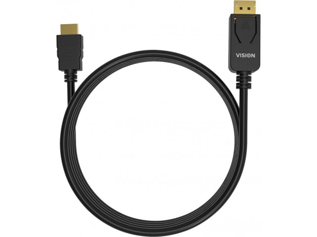 Vision TC 2MDPHDMI/BL Video Cable Adapter 2 M  Displayport Hdmi Type A