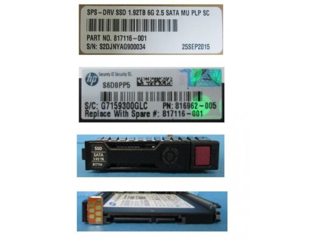 HP 817116-001-RFB DRV SSD 1.92TB 6G 2.5 SATA  x x Refurbished x x