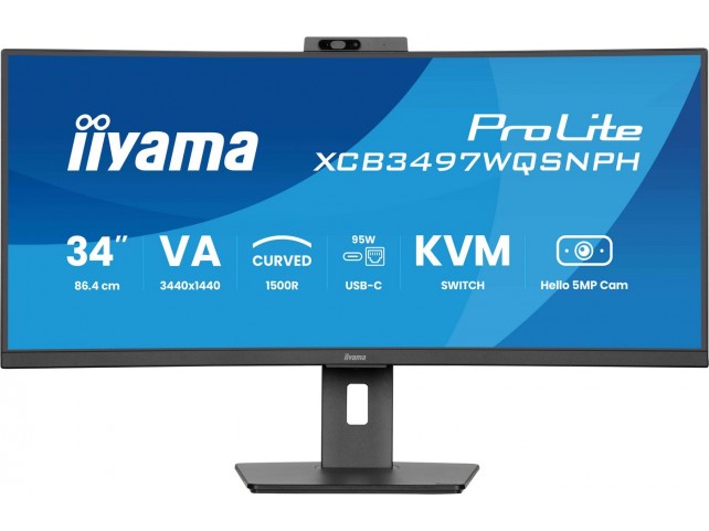 iiyama XCB3497WQSNPH-B1 34 UWQHD curved monitor  with USB-C dock 120Hz 2H