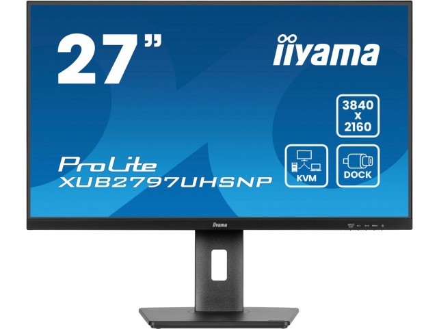 iiyama XUB2797UHSNP-B1 27 UHD 4K Business IPS USB-C  96W PD DOCK