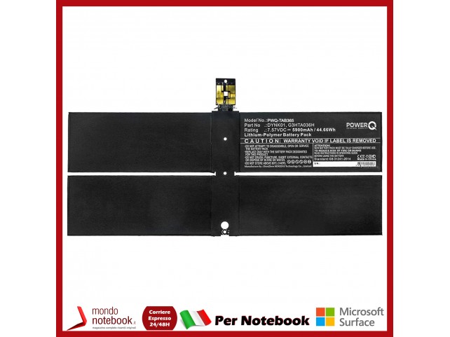 Batteria PowerQ per Microsoft Surface 1769 5900mAh 7.57V P/N DYNK01