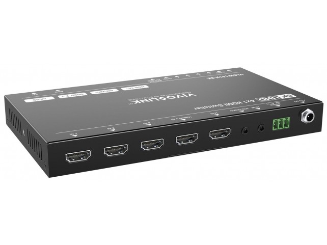 Vivolink VLSW141H-8K VLSW141H-8K HDMI switcher 4x1 8K 60Hz  with RS232 control eARC and
