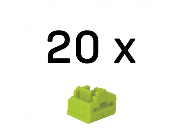 Lindy 47895 RJ-45 Port Blockers (Without  Key) - Pack of 20 Green