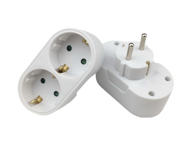 MicroConnect PESCHPLUG2 PESCHPLUG2 Schuko power splitter with 2  ways White