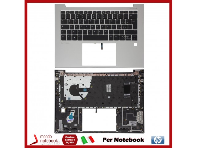 Tastiera con Top Case HP EliteBook 845 G9 Silver Versione con Fingerprint Retroilluminata Italiana