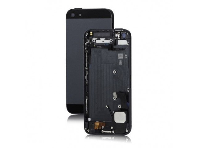 Scocca cover iPhone 5 completa di tasti - Complete back cover with parts - Nero