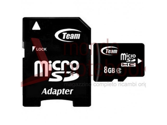 Micro SD TeamGroup 8GB con adattatore CLASSE 4