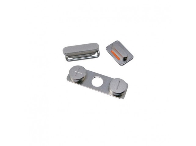 Set 3 tasti laterali iPhone 5 Tasto accensione, muto Power Button Mute and Volume - Silver - Argento