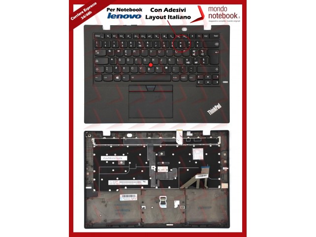 Tastiera con Top Case LENOVO Thinkpad X1 Carbon 3rd 20BS 20BT con Adesivi Layout ITA