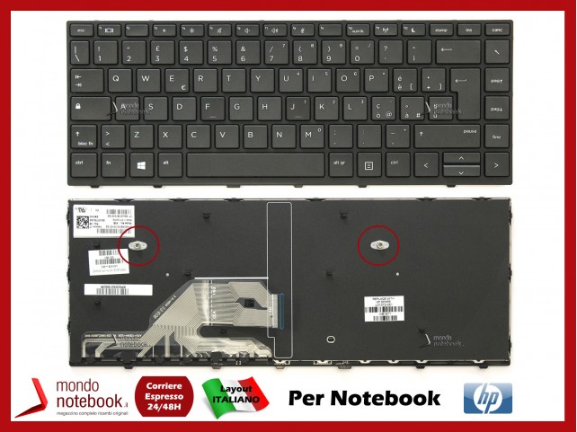 Tastiera Notebook HP Probook 430 G5, 440 G5 (Nera) Italiana CON FRAME