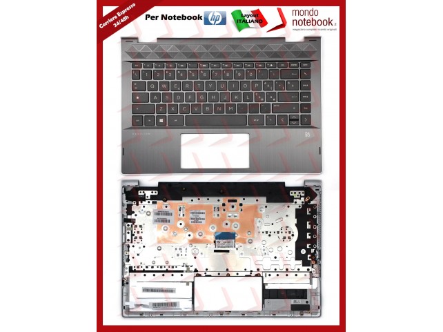 Tastiera con Top Case HP Pavilion X360 14-CD 14M-CD 14-CD000 (Grigia) L18947-061 italiana