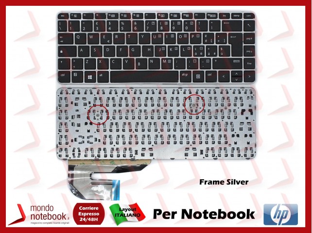 Tastiera Notebook HP EliteBook 745 G3, 745 G4, 840 G3, 840 G4 Frame Silver (Italiana)