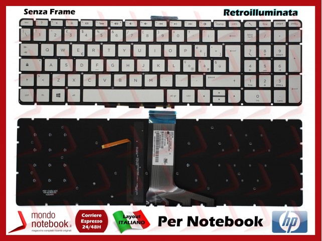 Tastiera Notebook HP Envy X360 M6-W M6-W000 (Silver)(Retroilluminata) Italiana