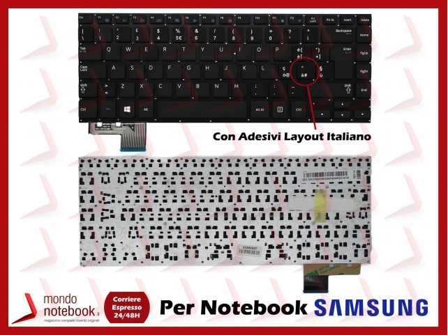 Tastiera Notebook SAMSUNG NP530U4B NP530U4C NP535U4C con Adesivi Layout ITALIANO