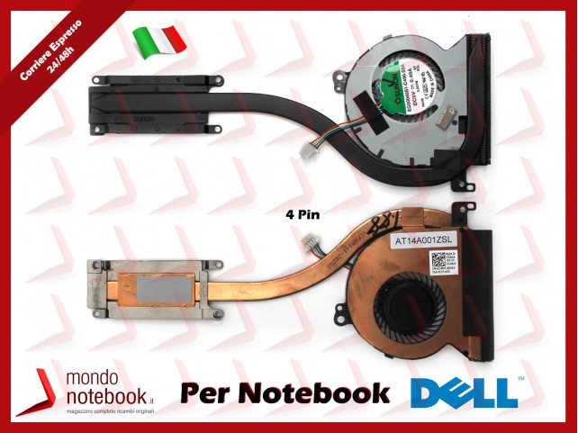 Dissipatore e Ventola Heatsink Fan CPU DELL Latitude 12 E7250 E7450