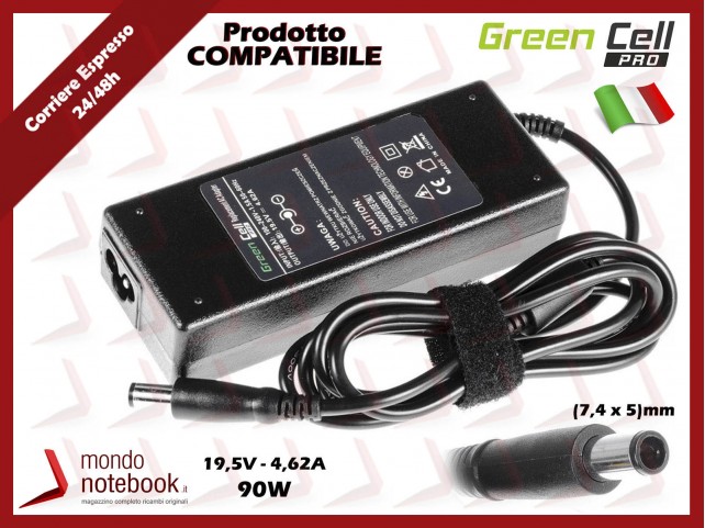 Alimentatore Green Cell PRO 90W 19,5V 4,62A [7,4mm x 5,0mm] Compatibile per DELL Inspiron 15R N5010 N5110 Dell Latitude D620 D6