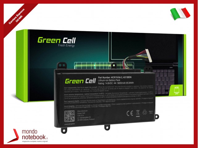 Battery Green Cell AS15B3N for Acer Predator 15 G9-591 G9-592 G9-593 17 G9-791 G9-792 G9-793 17X GX-791 GX-792 21X