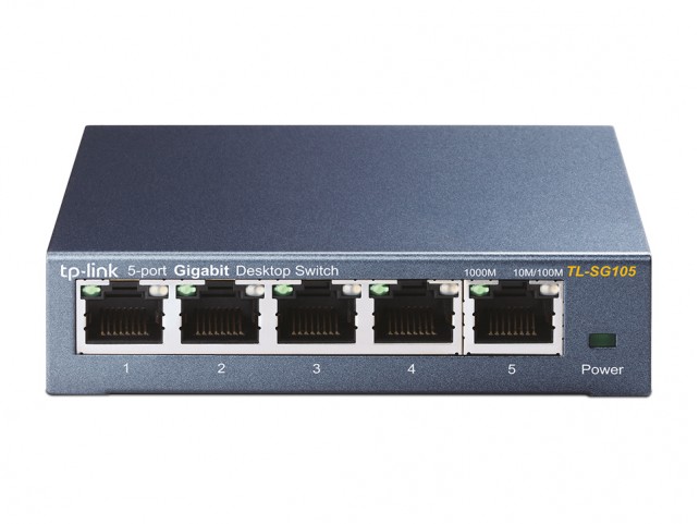 SWITCH TP-LINK TL-SG105 5P LAN METAL GIGABIT DESKTOP 10/100/1000Mbps RJ45 CASE METALLO