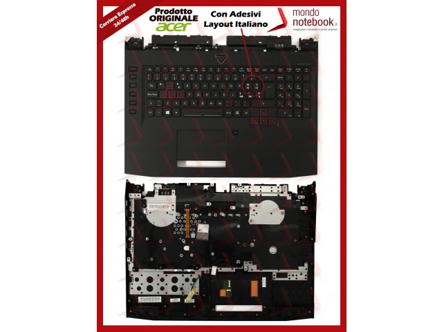 Tastiera con Top Case ACER Predator 17 G9-791 con Adesivi Layout ITALIANO